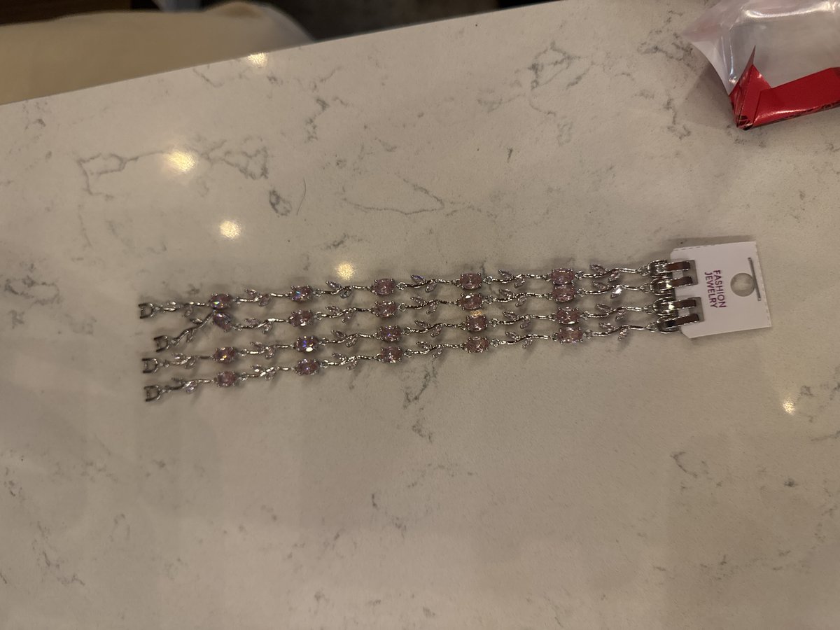 Su Yolu Pembe Taşlı Bileklik (Gold) görsel 2